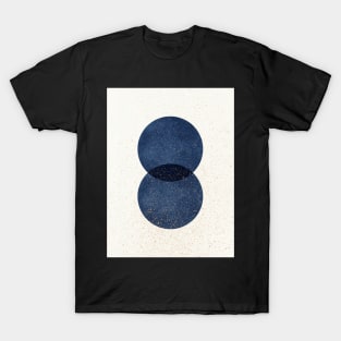 Circle Abstract - Navy Blue Texture T-Shirt